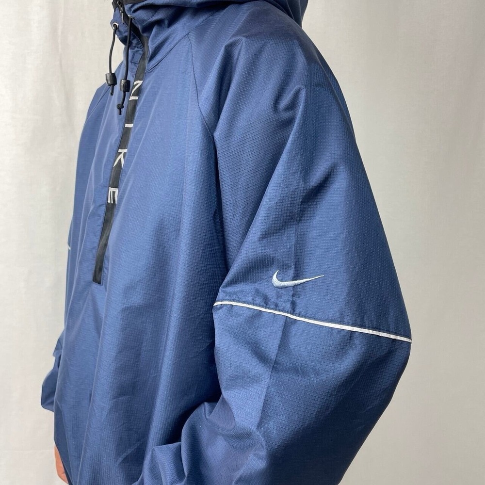 Vintage 90s Nike Anorak Blue 1/4 Zip Windbreaker Jacket Size XL Swoosh READ Desc
